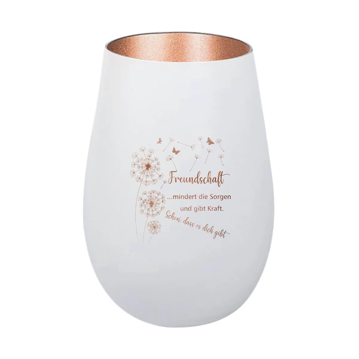 Portacandela antivento con incisione dell'amicizia riduce le preoccupazioni, bronzo bianco, portacandele in vetro con scritta, decorazione da tavolo moderna