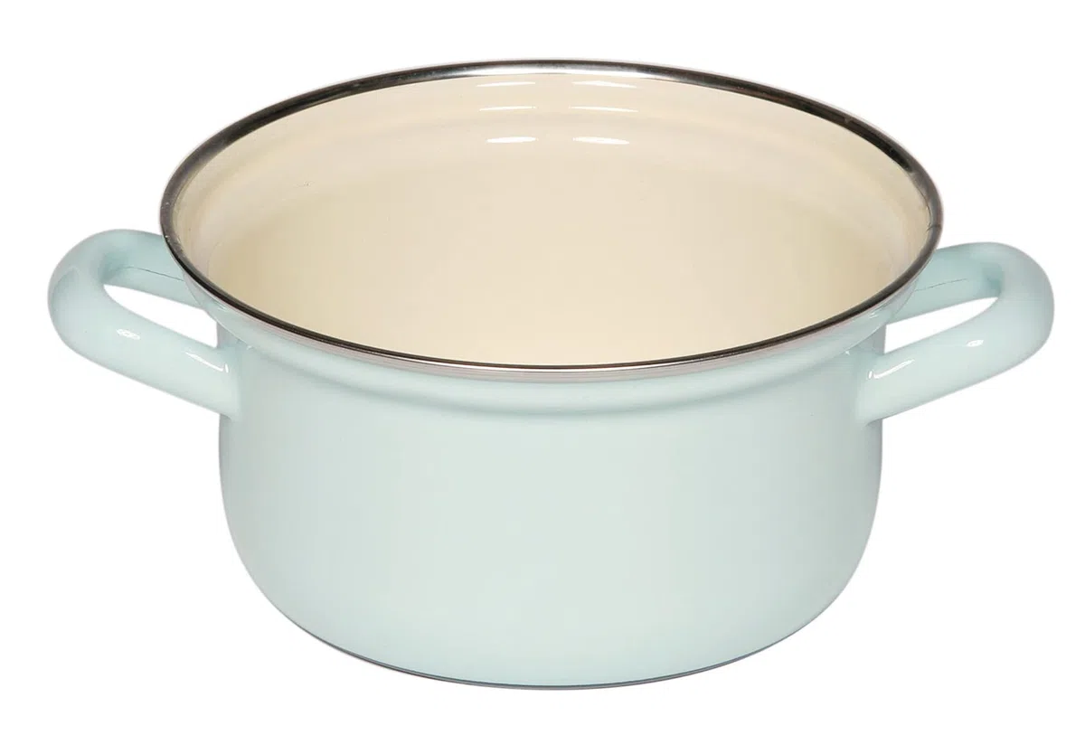 Riess 0277-006 - Casseruola classica con bordo cromato, diametro 14 cm, colore: Turchese