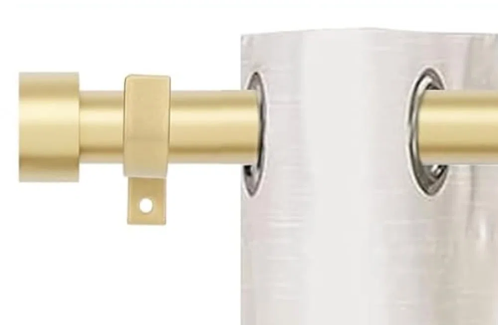 Bastoni per tende – Design in stile tappo terminale, aste per tende in metallo estensibili per tende per porte resistenti aste per tende da 2,5 cm di diametro (oro, 80 a 300 cm)