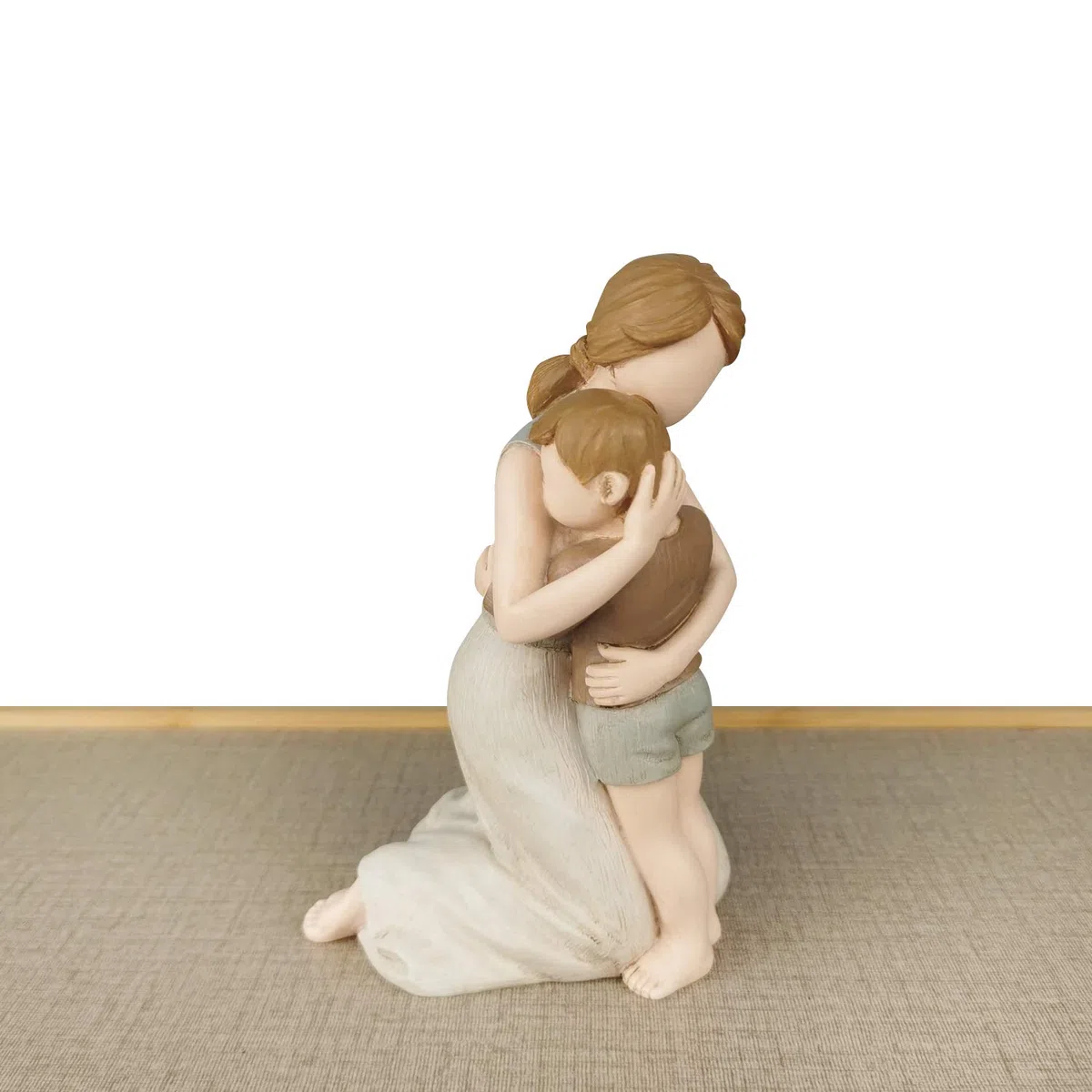 Statuette di statuette di madre e figlio, le più grandi sculture di mamma e bambino, scolpite figure dipinte a mano con carta regalo per l'anniversario di compleanno
