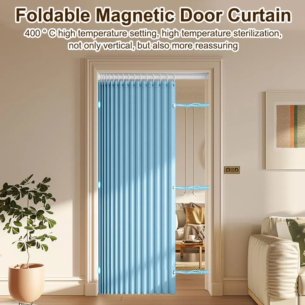Tenda termica con protezione dal freddo, altezza 200 x larghezza 120 cm, con asta telescopica per camera da letto, soggiorno, 90 – 110 cm