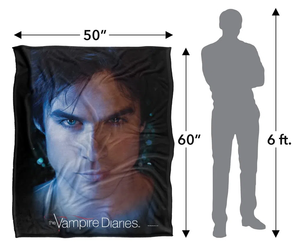 Coperta super morbida al tatto, modello VAMPIRE DIARIES DAMON (SOMERHALDER), 152 x 127 cm