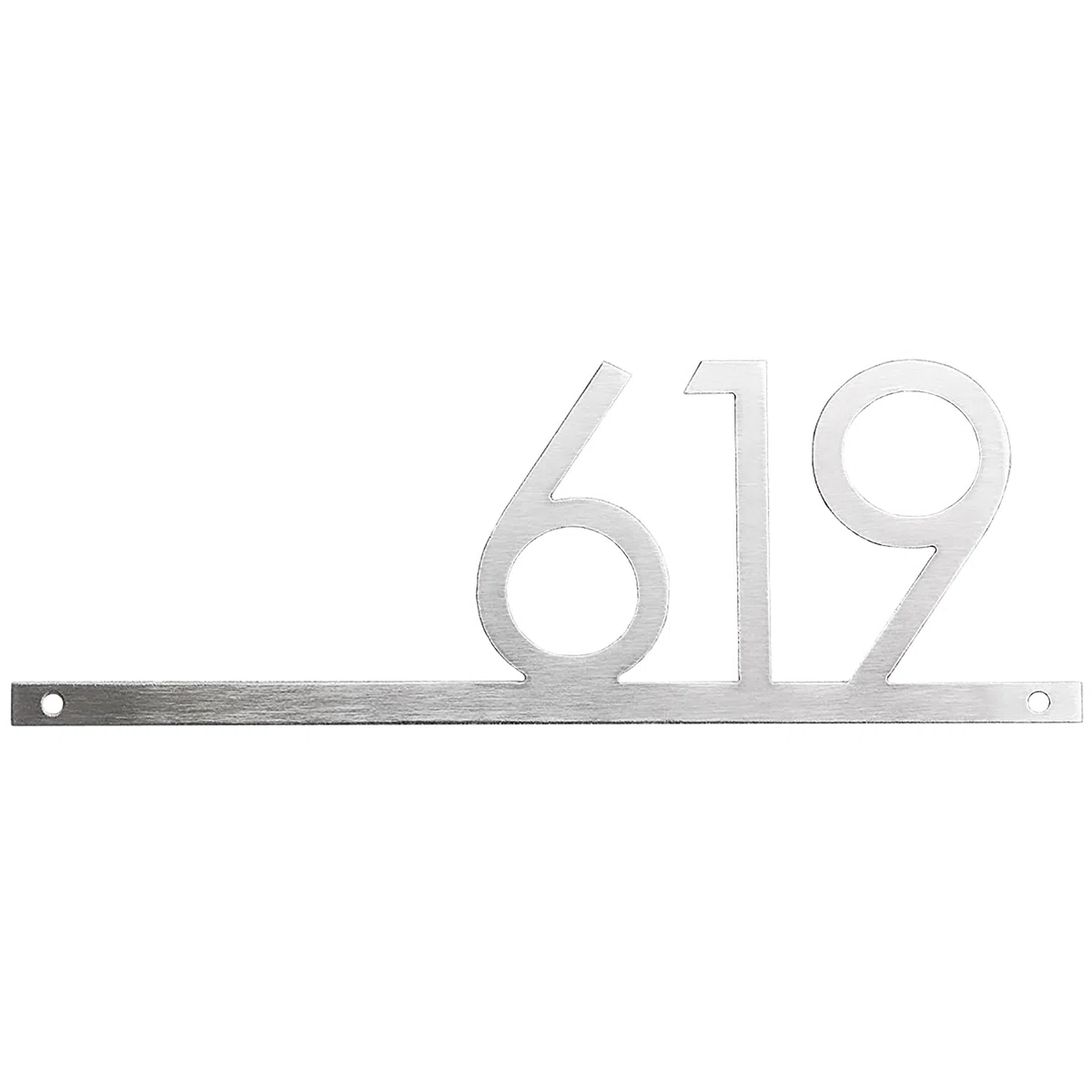 GUIZZO Creart - Numero Civico Esterno con Sbarra in Acciaio Inox, Targa Personalizzata con Numeri Civici Esterni, Via e/o Famiglia Made in Italy, Targhetta Personalizzata Porta Ingresso, 30x11H cm