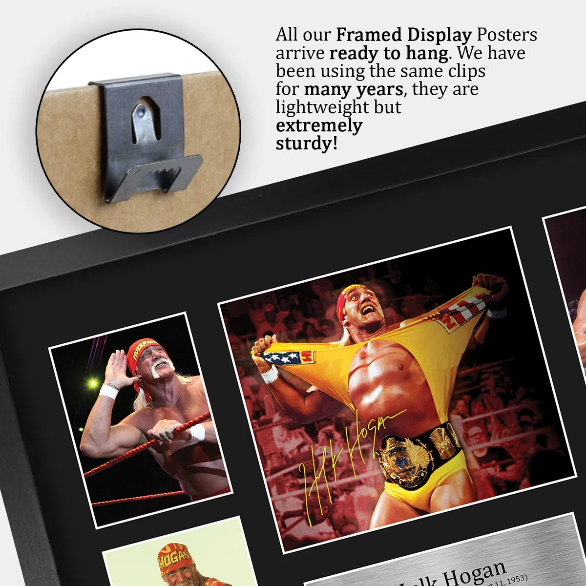 HWC Trading FR A3 Hulk Hogan Wrestling Regali Stampati Autografo Firmato Immagine Per WWE & WWF Memorabilia Tifosi - A3 Framed