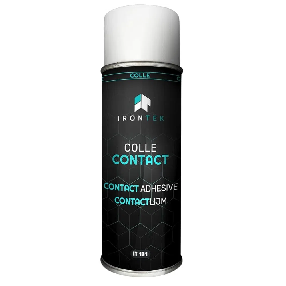 Colla Spray a Contatto 400ml - IRONTEK - IT131 | Neoprene Senza Filamenti | Alta Resistenza | Tessuti Gomma Plastica | Riposizionabile