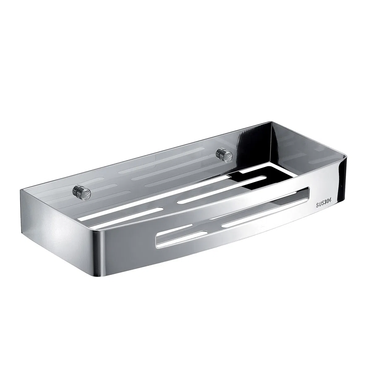 GEDY G-Hanoi, Porta Oggetti Doccia Rettangolare, Organizzatore Bagno in Acciaio Inox 304 con Finitura cromata, Design R&S Gedy, Misure 4,5x30x12,8 cm e 0,612 kg, 2 Anni di Garanzia