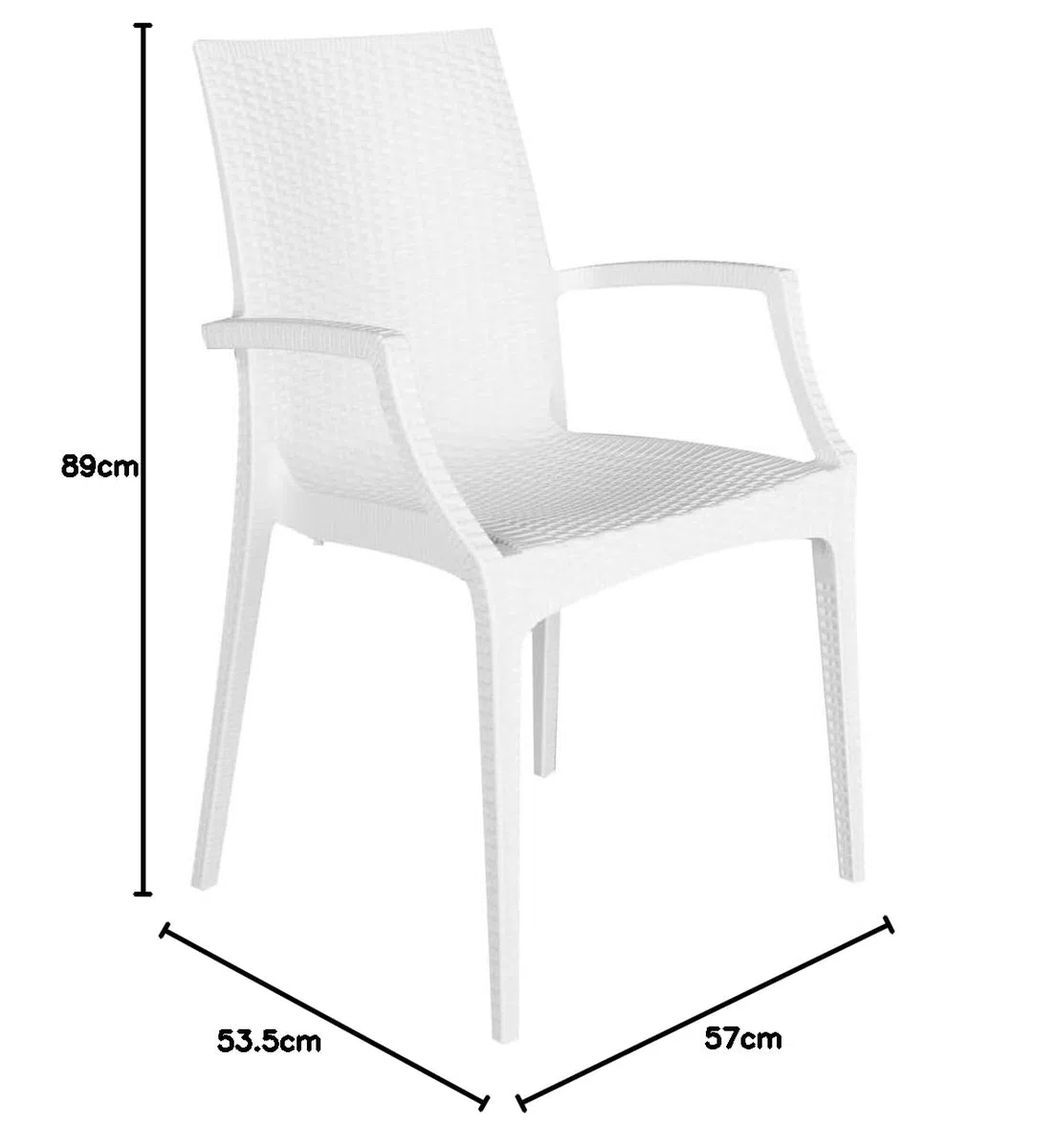 GRAND SOLEIL S6625B Bistrot Greenpol Sedia impilabile, in polimeri riciclati, 53.5 x 57 x 89 cm, Bianco