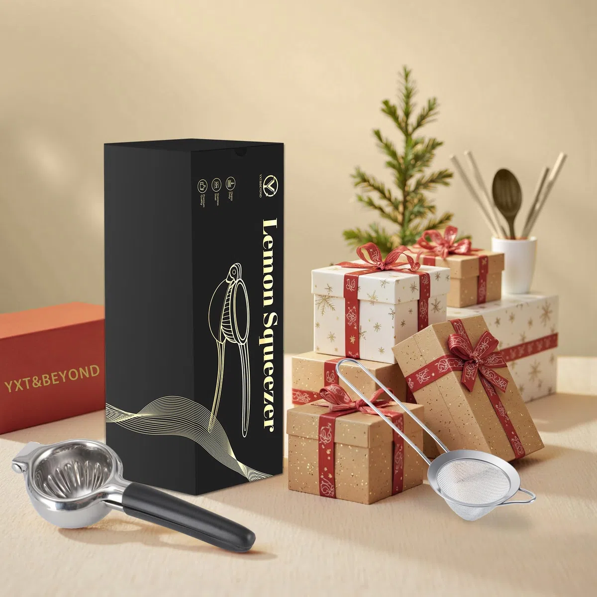 YXT&BEYOND Grande Spremiagrumi Manuale Acciaio Inox, Spremi Limone 8,5 cm di Diametro, Adatto per Ristorante, Cucina, Bar, Anticorrodente, Apto per Lavastoviglie