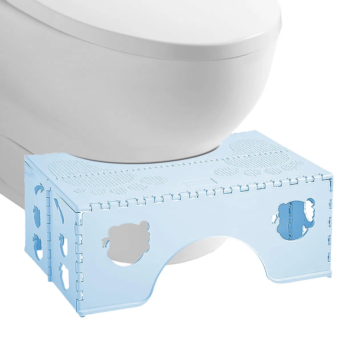 SUNOYA Sgabello WC Pieghevole, Sgabello WC Pieghevole, Sgabello WC Adulti, Sgabello Fisiologico Bagno Per La toilette In Bagno A Casa(Blu)