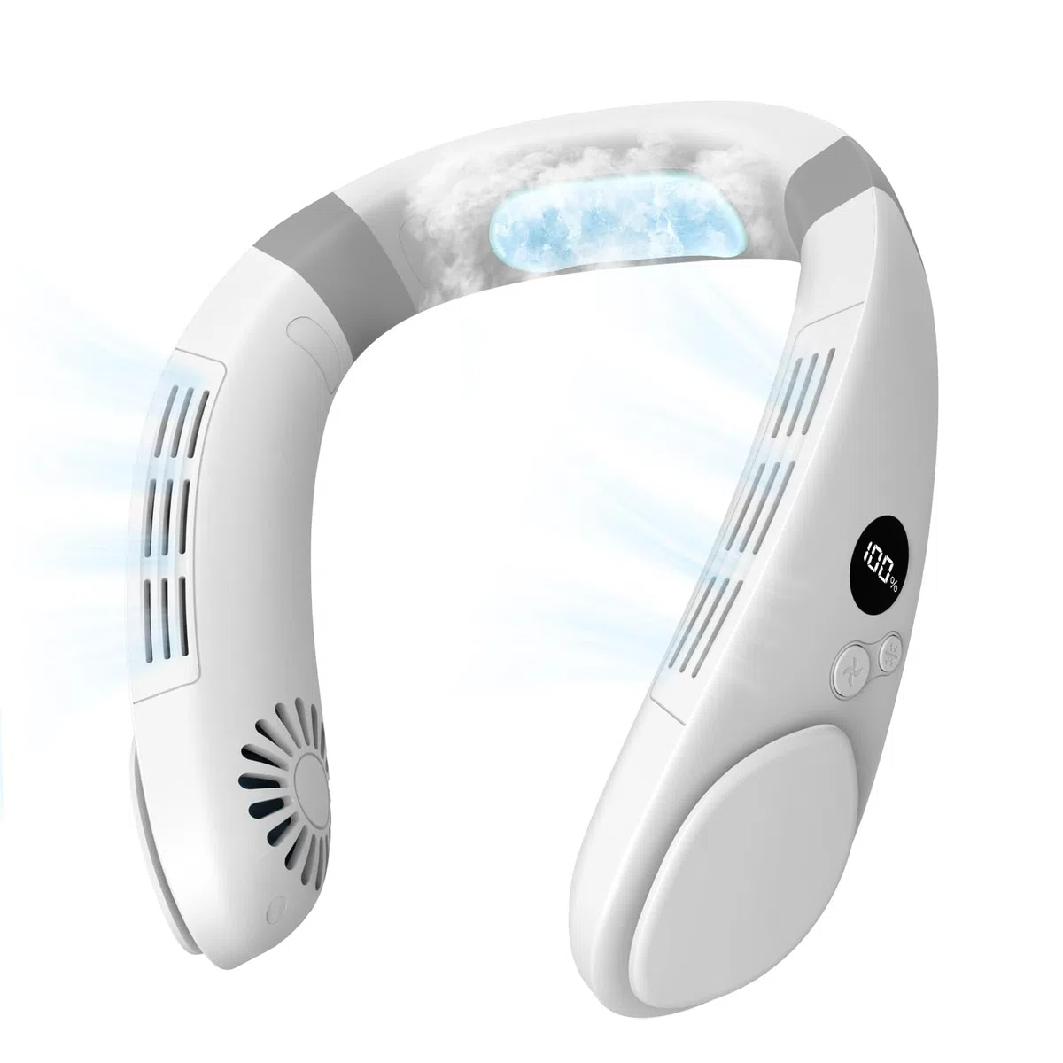 Ventilatore da collo 6000 mAh piastra raffreddamento, impacco freddo, senza lame, portatile, silenzioso, ricaricabile, essenziale vacanze, per donne uomini