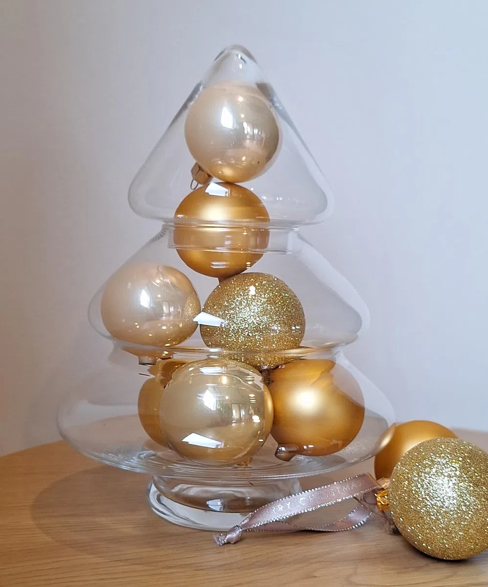 Bomboniere per albero di Natale, con coperchio, in vetro, per caramelle, pan di zenzero, decorazione natalizia M