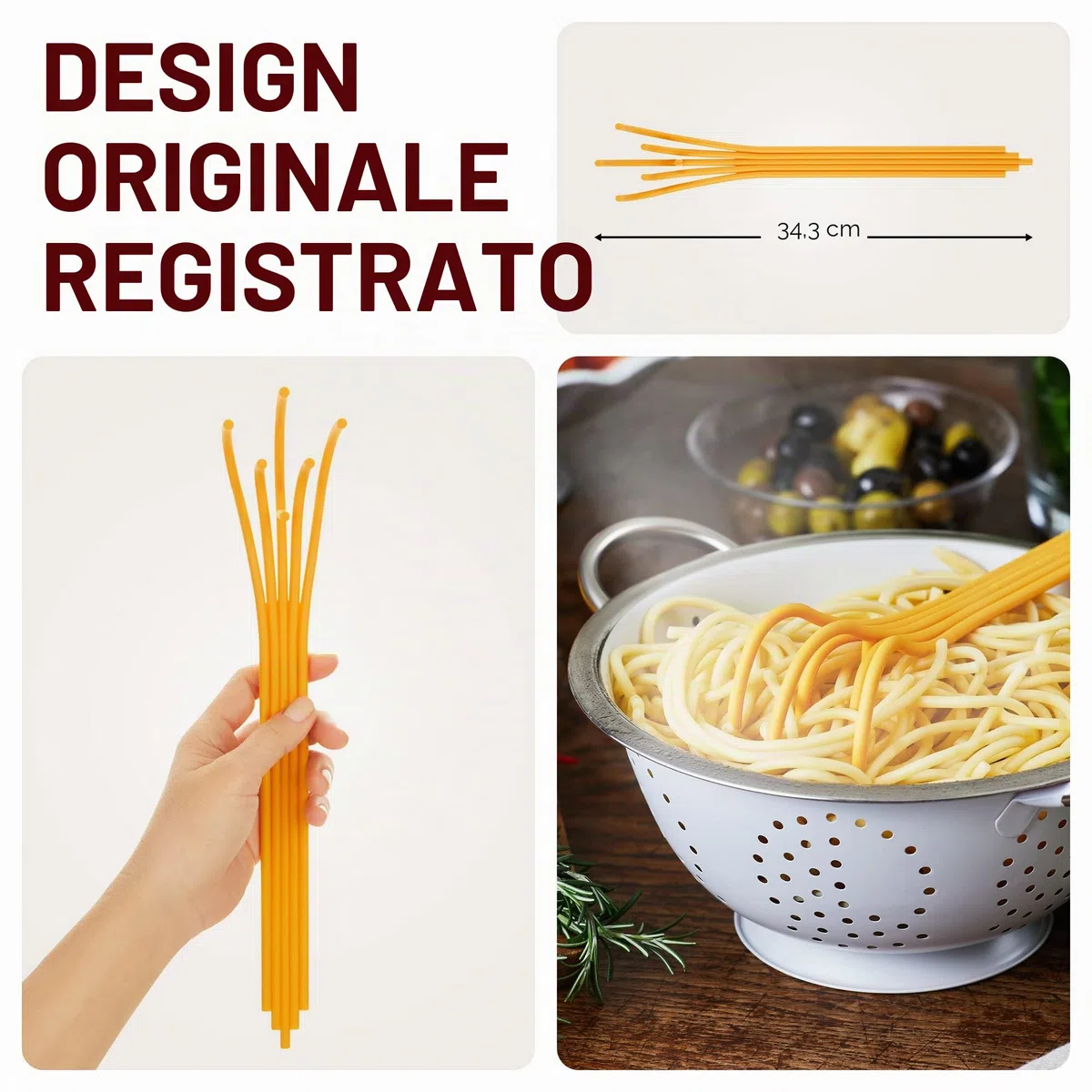 Forchetta a forma di spaghetti in plastica divertente/Forchetta per pasta da una serie di gadget da cucina ispirati alla pasta | Forchetta per pasta cool per afferrare e servire la pasta | Accessori
