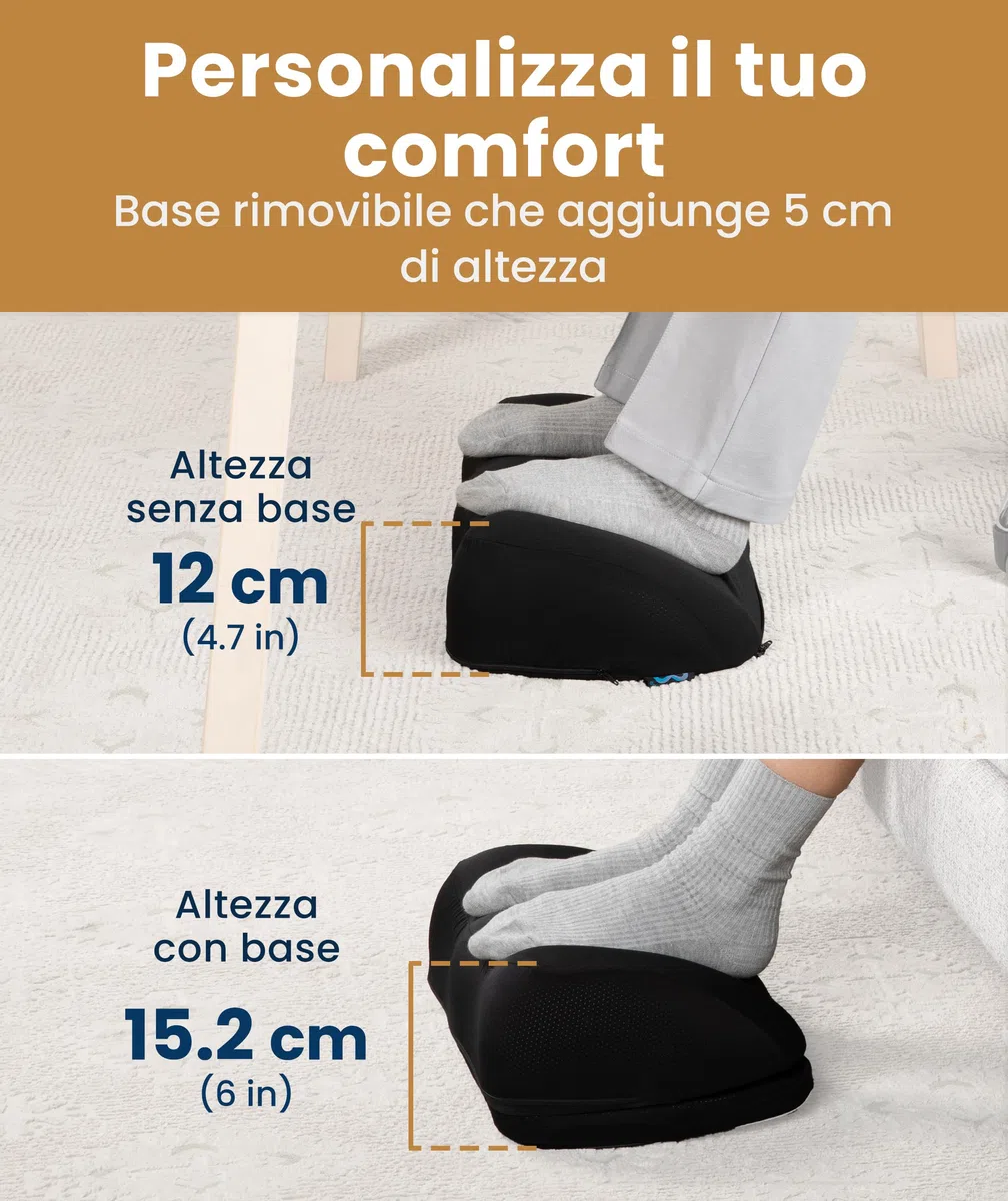 Everlasting Comfort FootCloud Poggiapiedi da Scrivania ergonomico regolabile in altezza con nodi di pressione per migliorare la circolazione e la postura, accessori scrivania