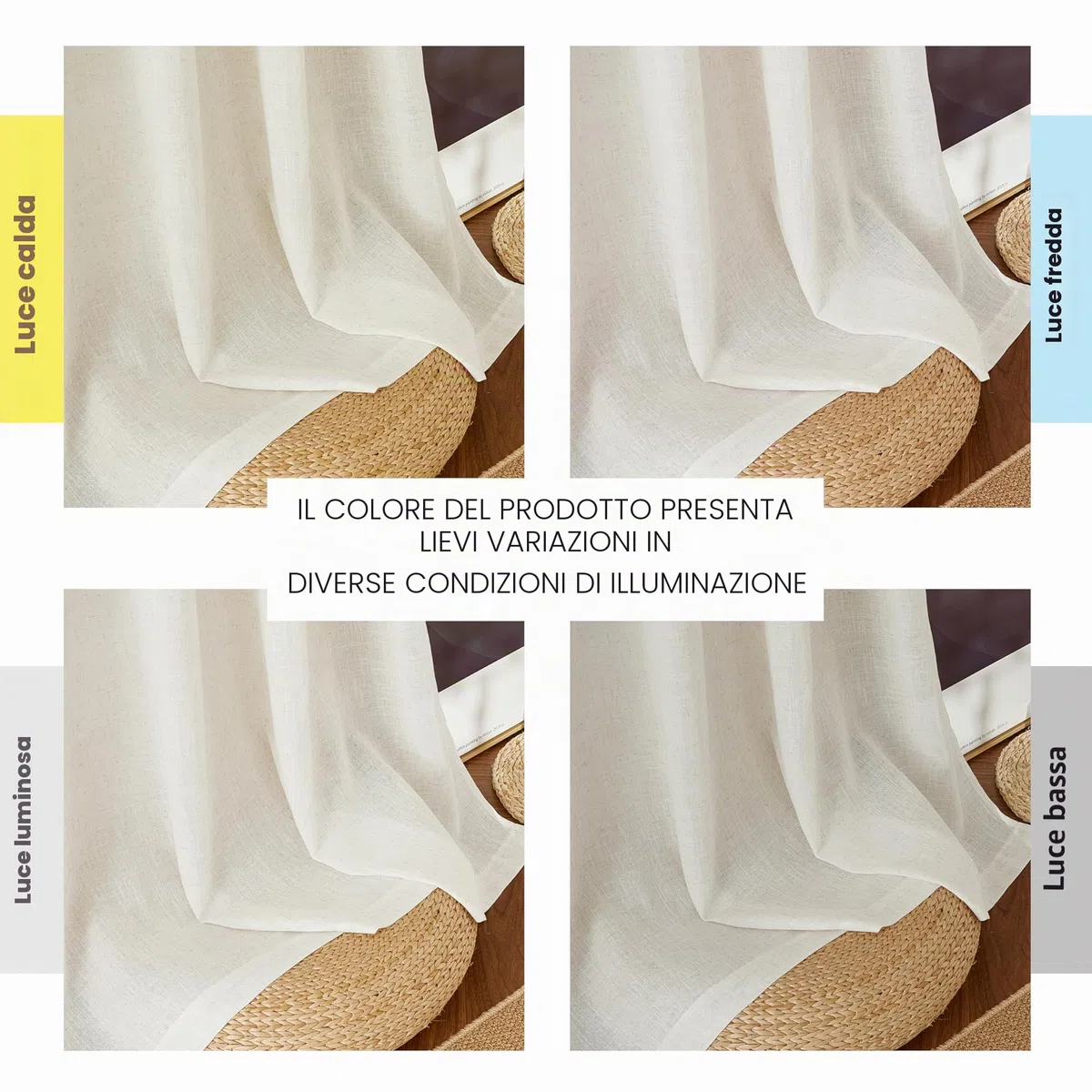 PONY DANCE Tende Lino 200g/m² Salotto Moderne 2 Pezzi L 140 x A 245 CM Tende Semitrasparenti Soggiorno con Anelli Linen Curtains Camera da Letto Moderna, Crema