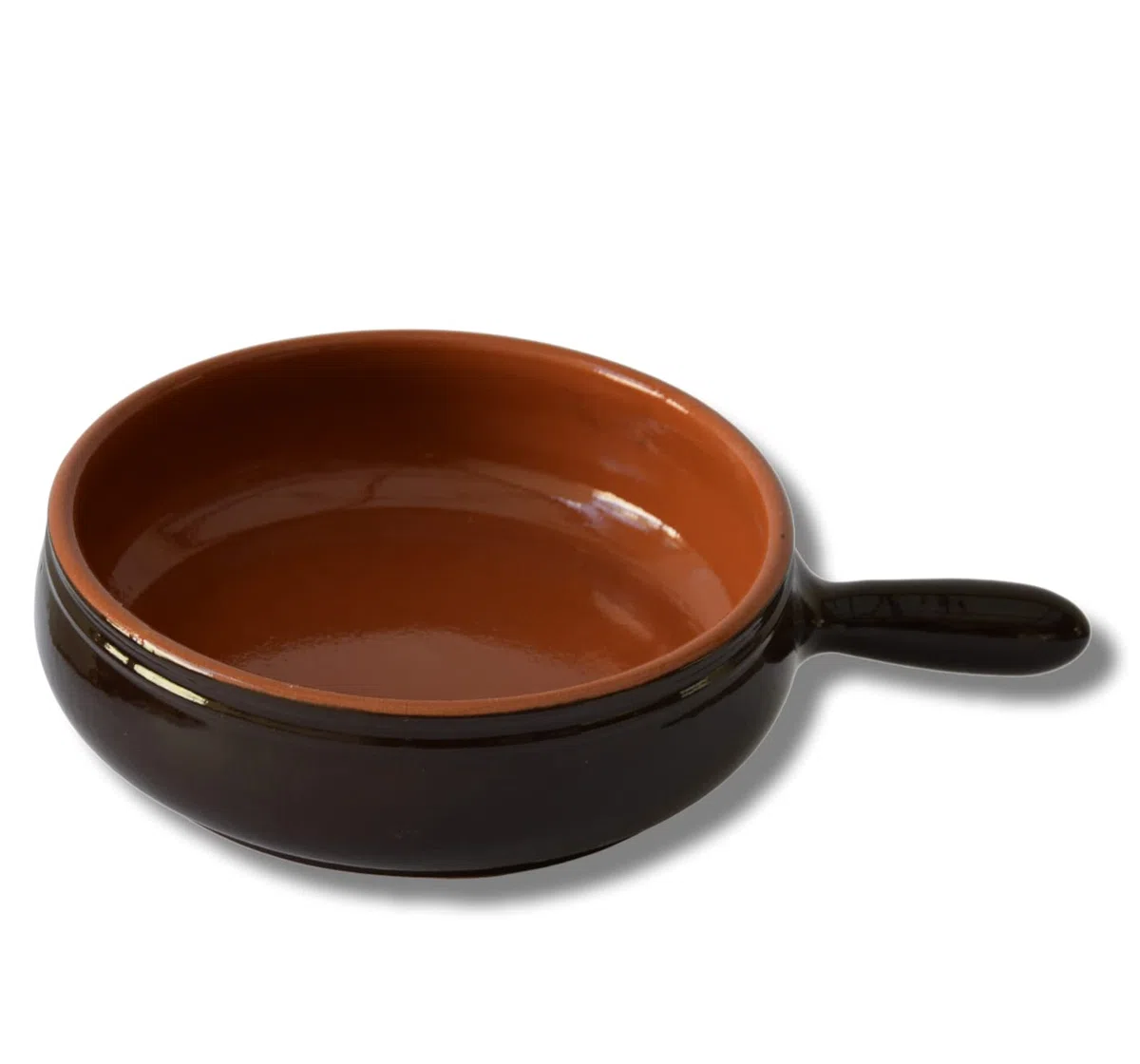 Padella Brunella con Coperchio, Casseruola in Terracotta, Padella per stufati, Colì Maioliche e Terrecotte dal 1650, Marrone, diametro 24 cm