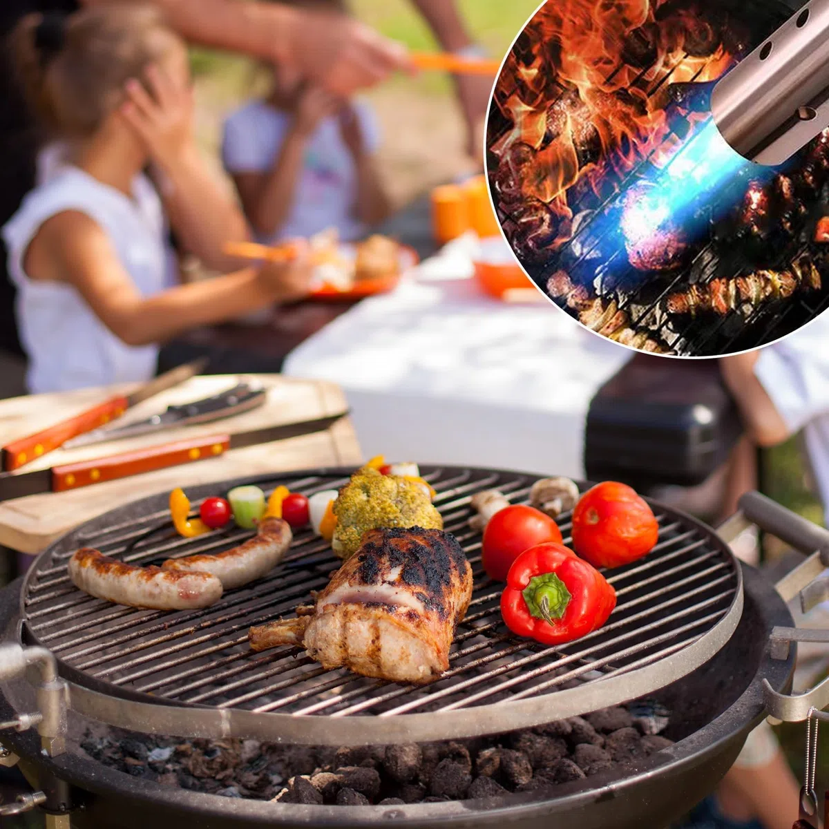 Bruciatore a Gas, Acciaio Inossidabile Bruciatore Erbacce, Bombola e Cannello Gas, Antivento, Utilizzabile Capovolto, Ideale per Diserbo, Barbecue Falò