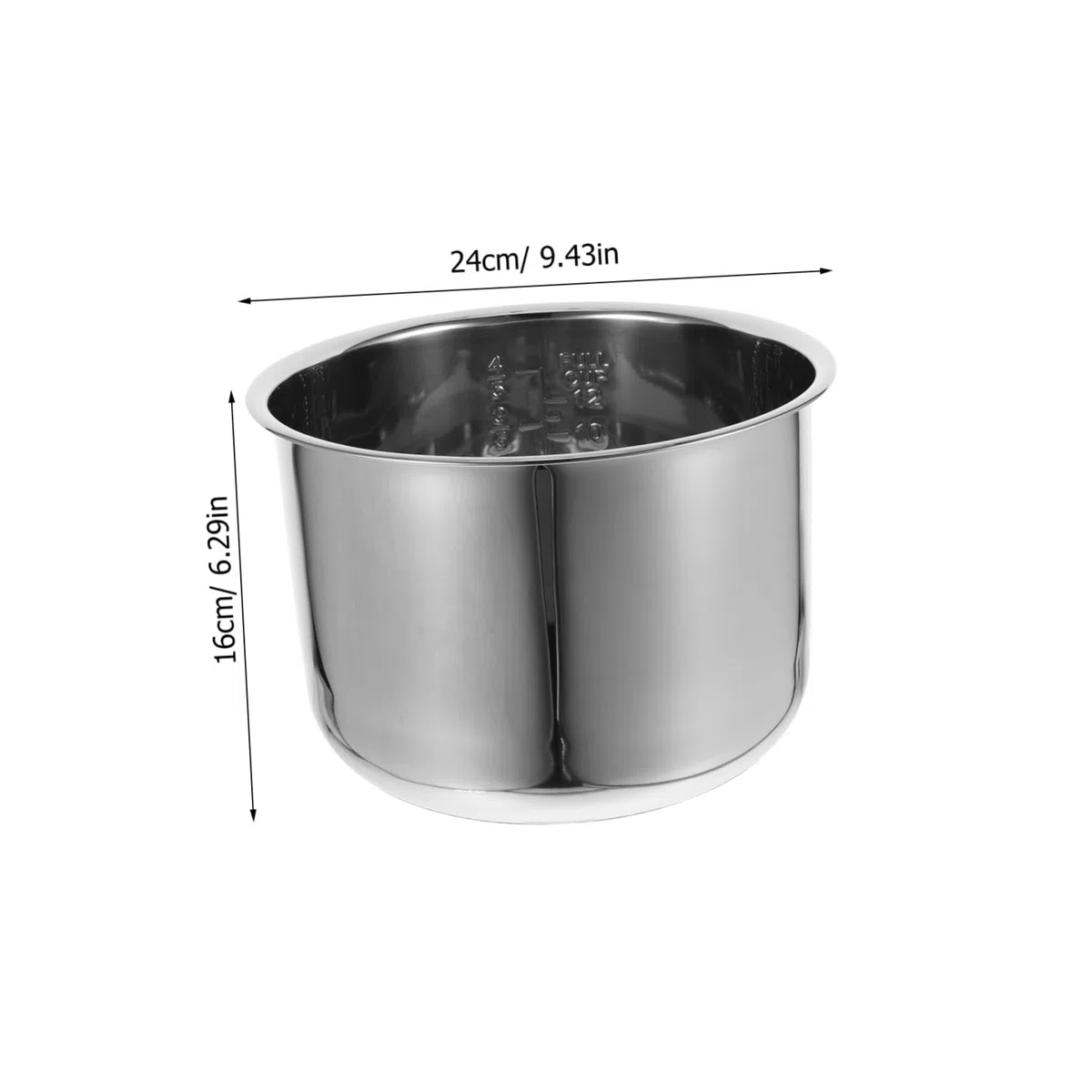 Garneck Pentola Elettrica Pentola Interna 6l Di Sostituzione in Acciaio Inossidabile Con Scala Per Pentole Di Riso E Pentole A Pressione Accessori Per Cuocere La Preparazione