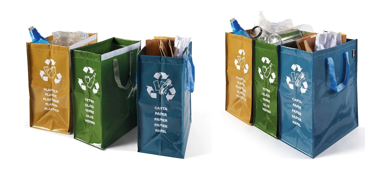 Perfetto 2 X Contenitore 3 Scomparti Ricicla Bag