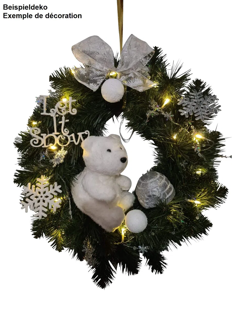 ARTECSIS Corona di Natale, porta da decorare, 40 cm, rami di albero artificiale
