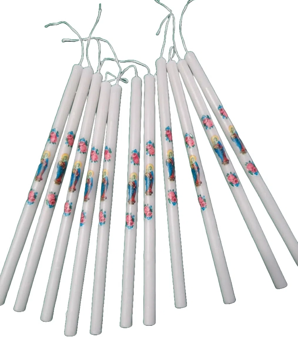 Candele Votive Confezione da 50pz Candelora Ceriola 30cm Antica Cereria Serventi Made in Italy