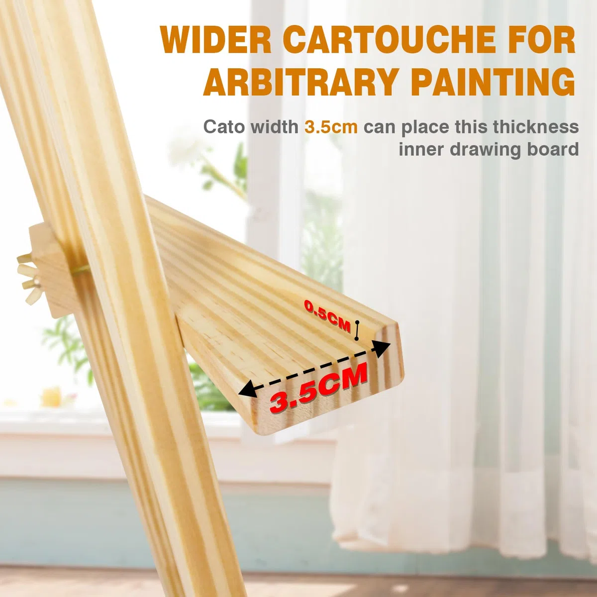 Cavalletto artistico, cavalletto in legno con cornice A, 175 cm grande cavalletto da studio regolabile, cavalletto portatile in legno per tela, disegno, matrimonio, esposizione
