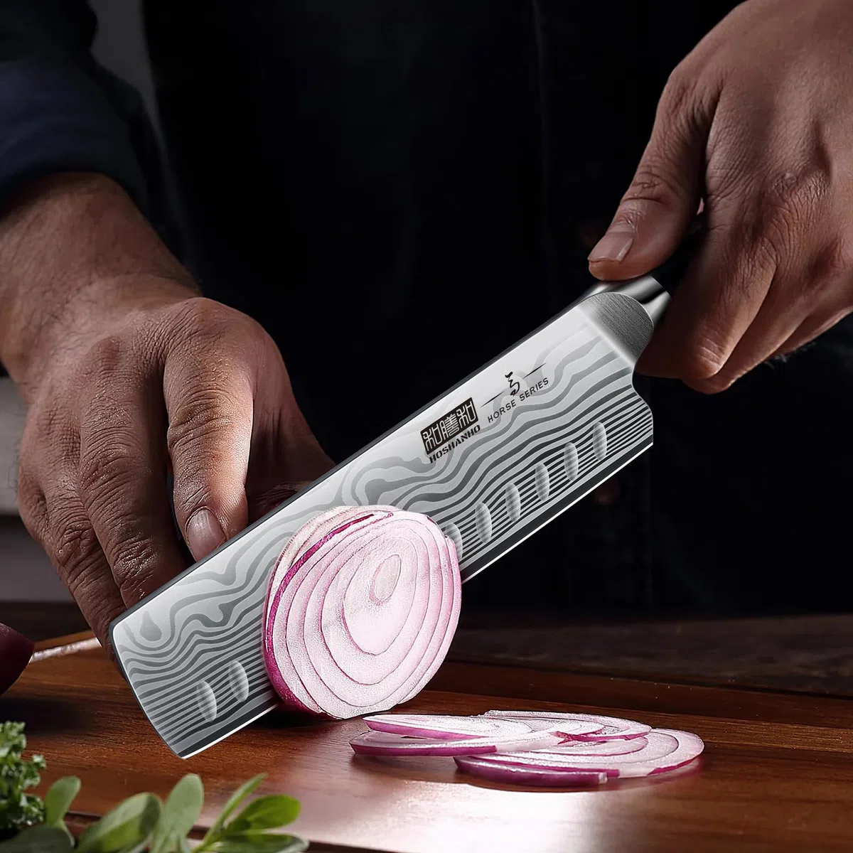 HOSHANHO Coltello da Cucina Nakiri da 18 cm, Coltello per Verdure Giapponese in Acciaio in Polvere Ad Alto Tenore di Carbonio, Coltello da Chef Multiuso Affilato con Manico Ergonomico