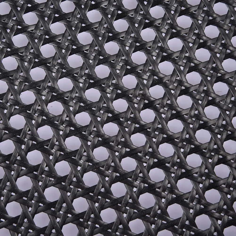 DAZZLEEX 1 rotolo di materiale caning, in rattan nero, rotolo di rete in tessuto di tessuto, materiale per sedie kit opzioni multi-formato 40 cm x 2 m