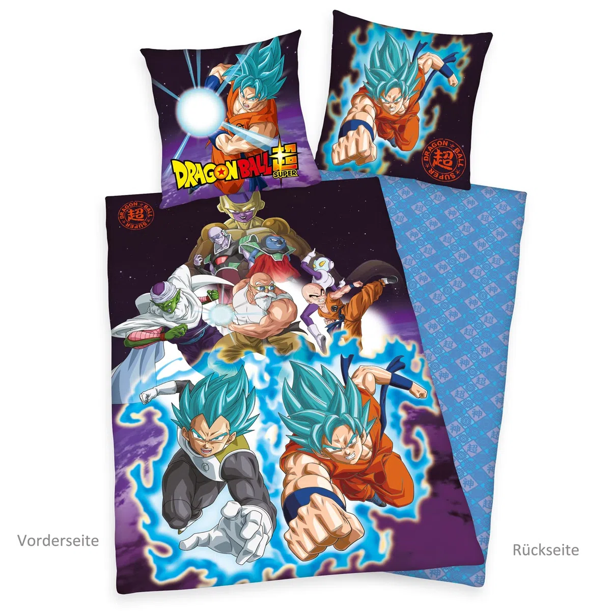 Herding Set di Biancheria da Letto Disney Super Dragonball, Federa 70 x 90 cm, Copripiumino 140 x 200 cm, Con Zip, 100% Cotone/Renforcé