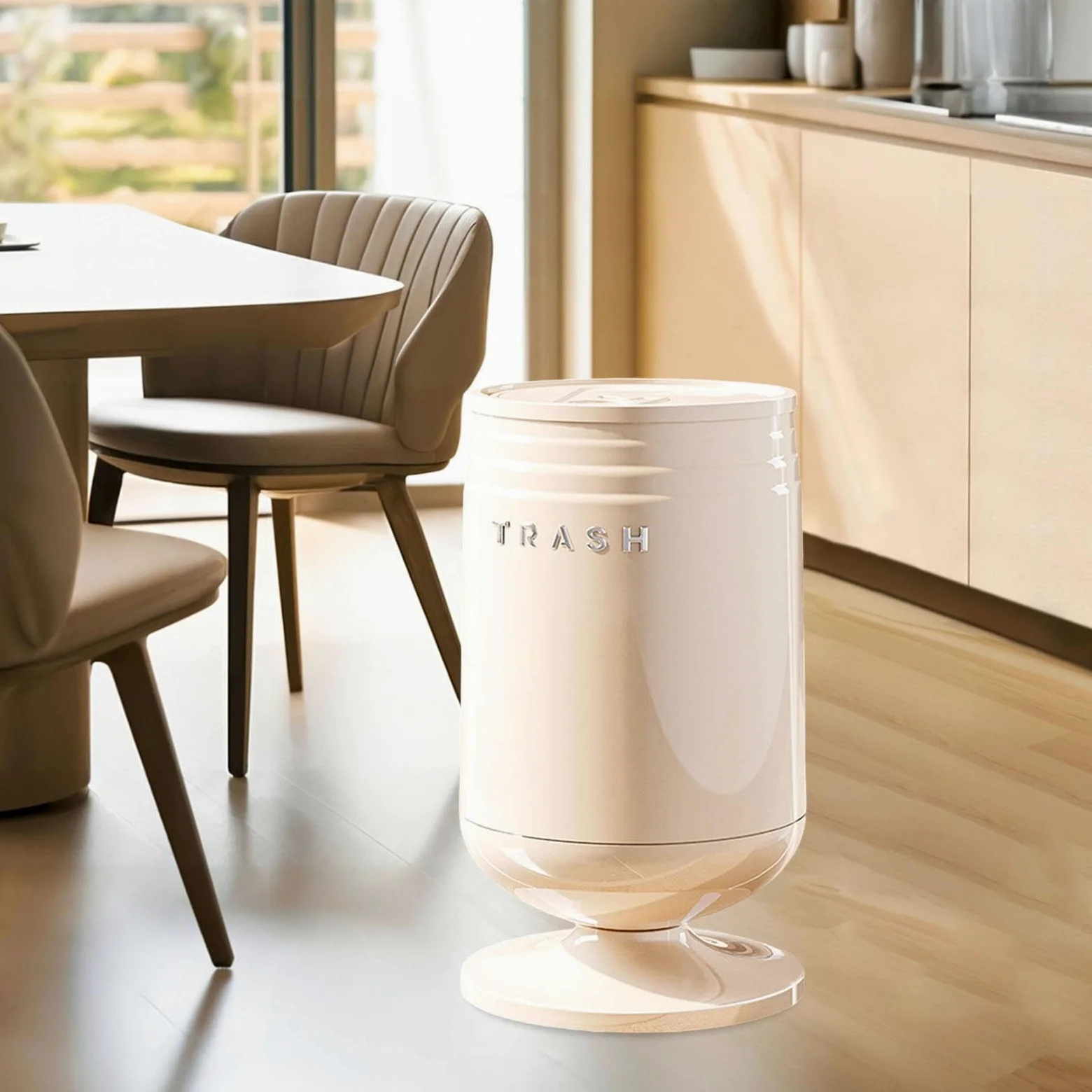 rockible Cestino per rifiuti, pratico cestino per rifiuti, decorativo, moderno, pattumiera per hotel, appartamento, soggiorno, cucina, dormitorio, Bianco, L
