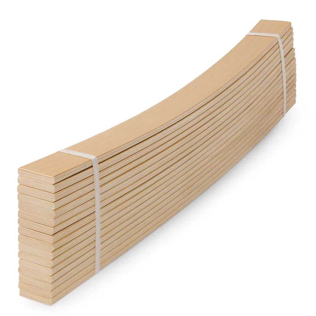 Generico SET 10 Listelli Curvati in Legno di Faggio - Ricambio Doga – 5,2 X 89 X 0,8 Cm