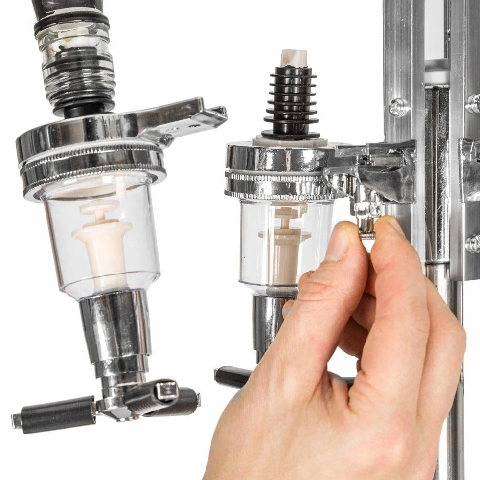 Bakaji Portabottiglie Spillatore Dosatore da Tavolo Tavola Birra Bevande Alcolici 4 Posti, telaio in Alluminio, base tonda, Bar Butler 4 Shot Dispenser