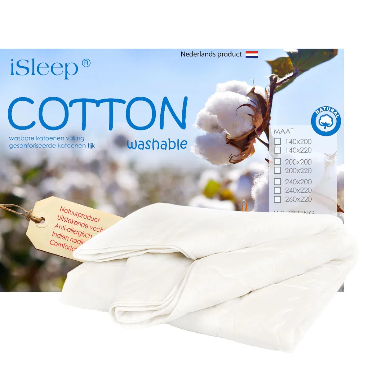 iSleep piumino estivo in cotone (140x200 cm)