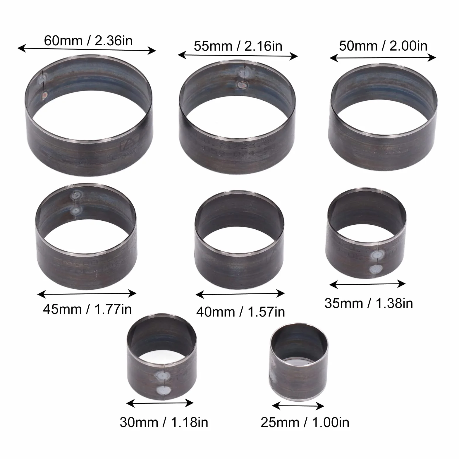 Set di Fustelle in Pelle da 8 Pezzi 25-60mm Set di Fustelle Cave Set di Punzoni Rotondi in Pelle Punzoni Rotondi Fai da Te Artigianali in Pelle Die Cutting Die Punch Set