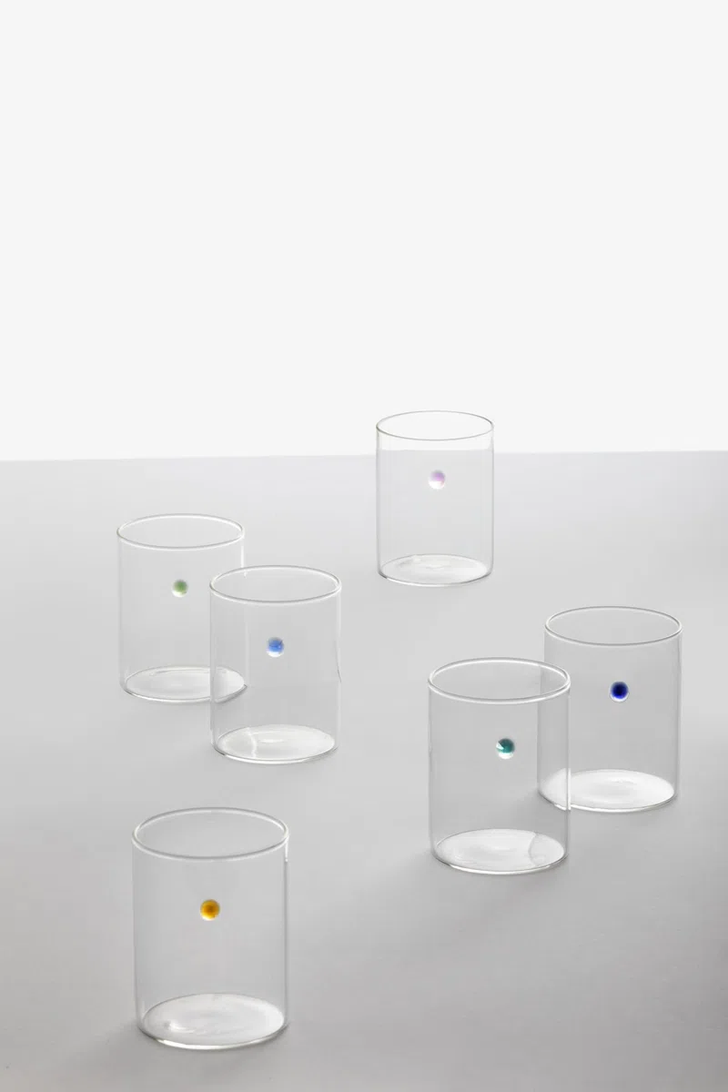 Ichendorf Milano Set di 6 Bicchieri Acqua, Collezione Soleils, 30 cl, Vetro Borosilicato, Fatto a Mano