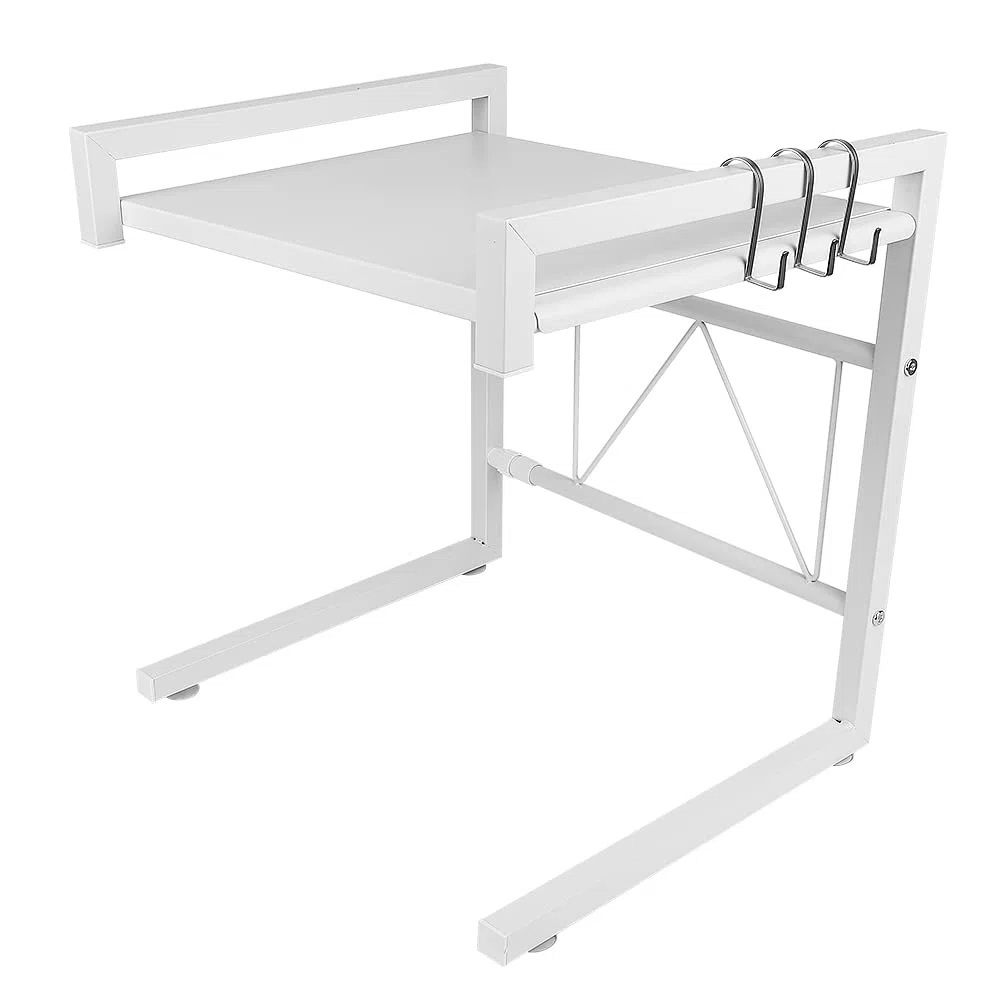 LANTUS Mensola Microonde Allungabile Forno a Supporto,Scaffale per Forno a Microonde Cucina della Griglia del Forno Salvaspazio (42 cm (40-65 cm) - bianco)