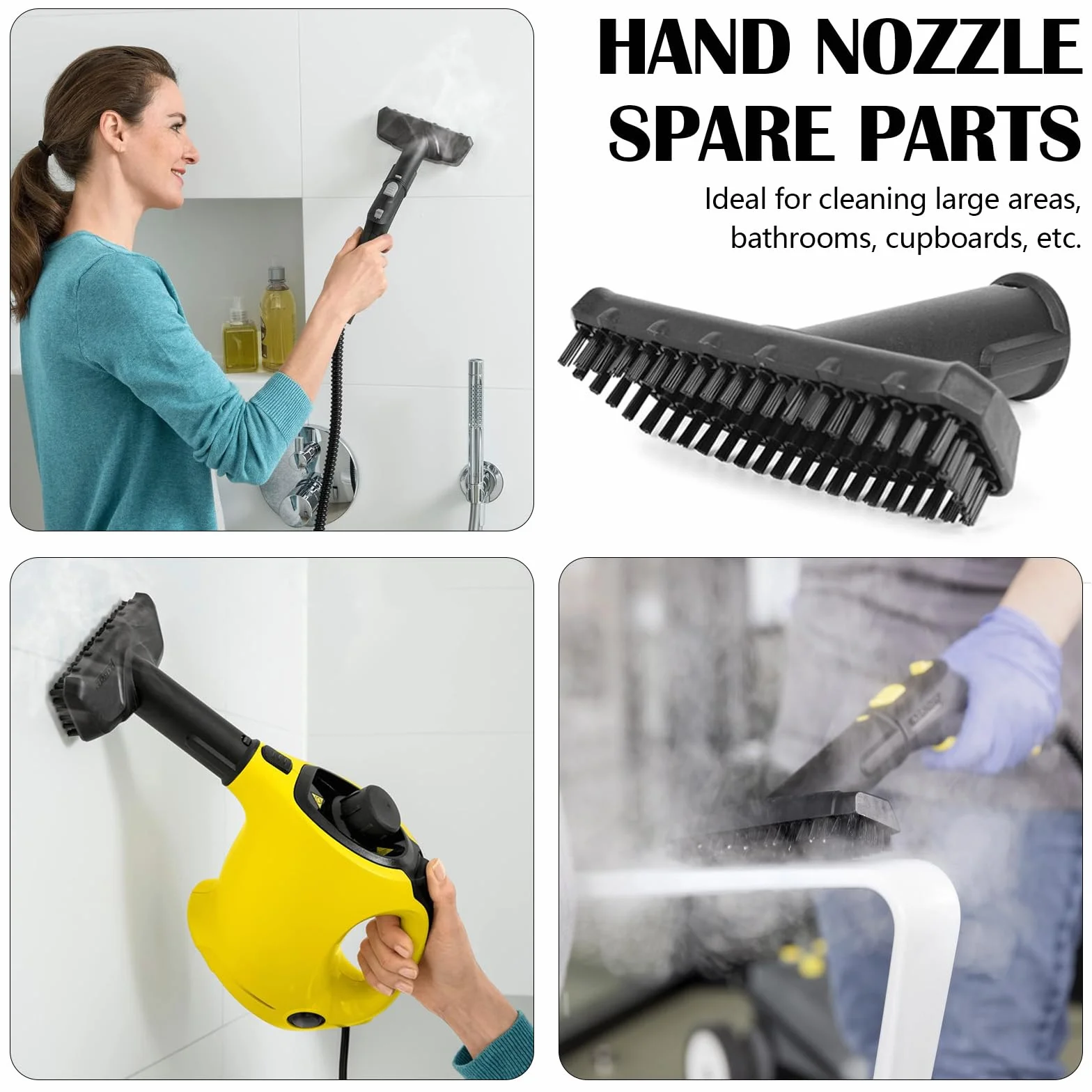 Ricambio Per Pulitori A Vapore, 9PCS Accessori Per Pulitore A Vapore Per Kärcher SC1 SC2 SC3 SC4 SC5 Ugello Manuale Spazzola Rotonda Tergivetro Ugelli Elettrici Pezzi Di Ricambio Pulitore A Vapore