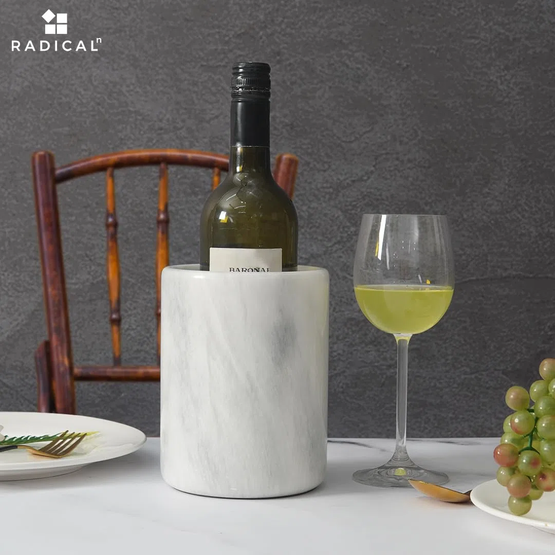 Refrigerante per vino bianco da tavolo fatto a mano marmo termiche per vino per champagne – altezza 11.4 x 11.4 x 16.5 cm "Beverage Freeze Cooler Holder – Uso come utensili