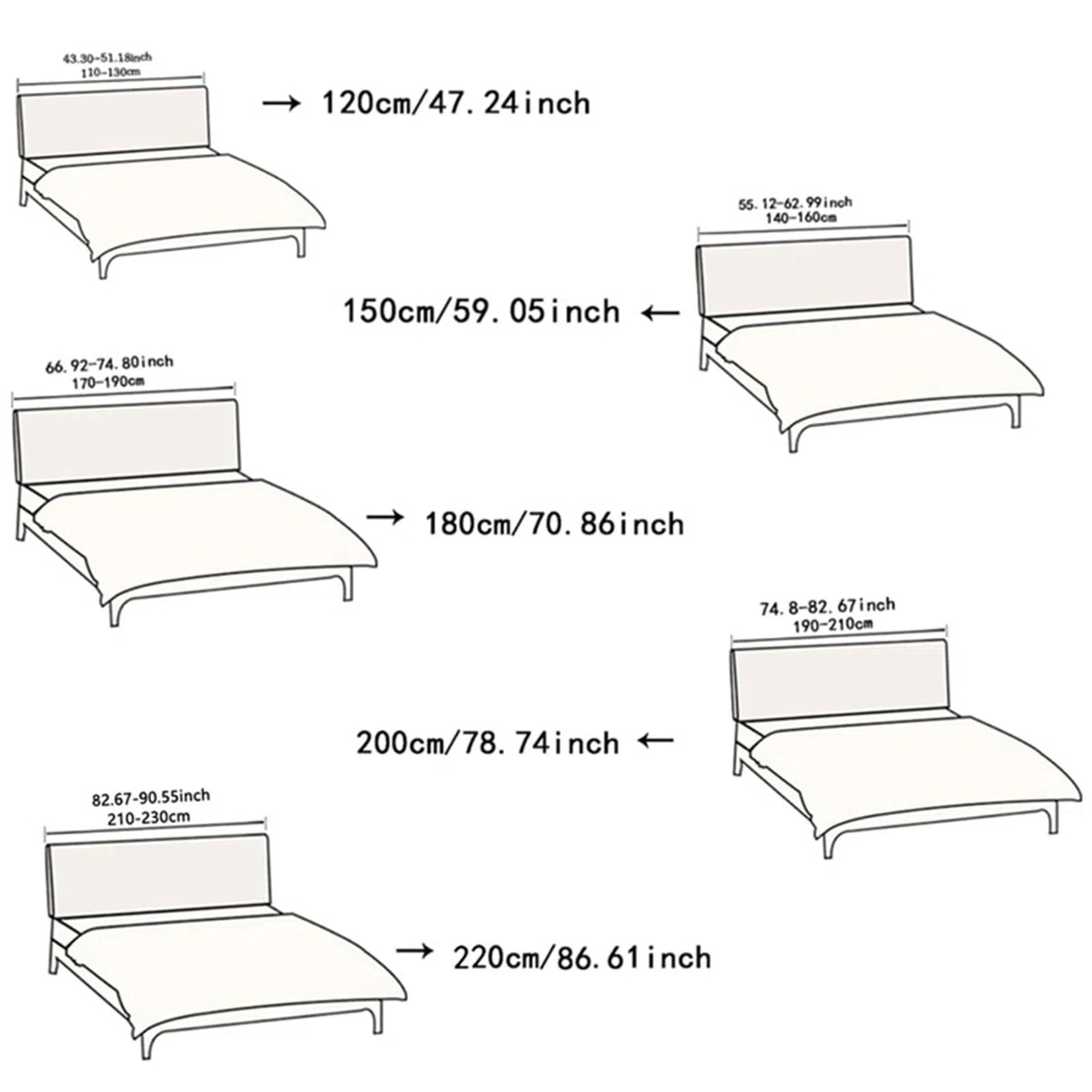 Fodera testiera letto matrimoniale Jacquard 3D, Copri testata elastica all-inclusive antipolvere