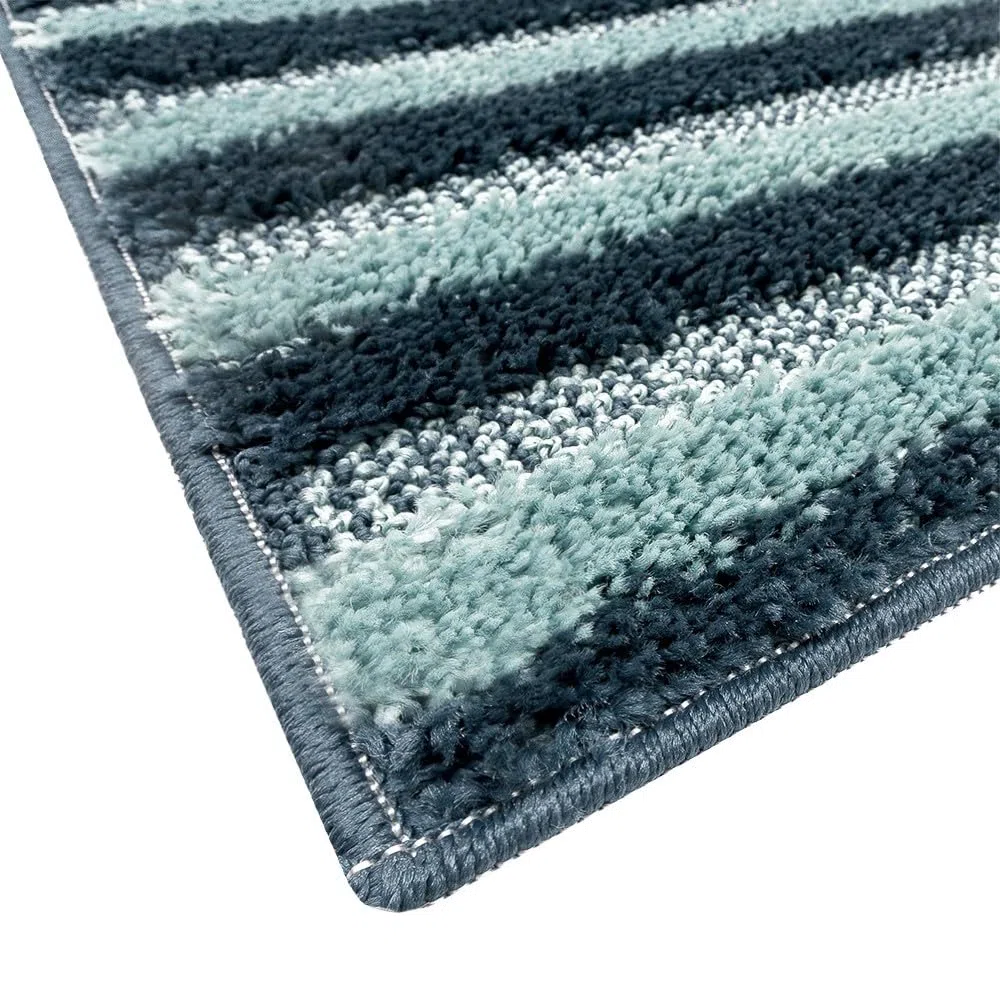emmevi Tappeto Bagno Doccia Scendiletto Morbido Shaggy Assorbente Antiscivolo Lavabile 60x120 Cm Blu