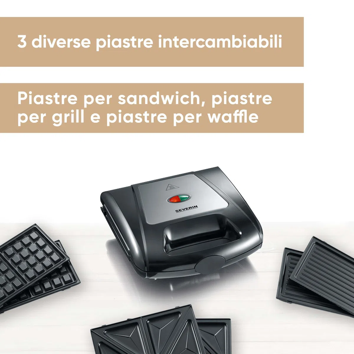 Severin waffle-tostapane-grill 3 piastre 1000w sa2968