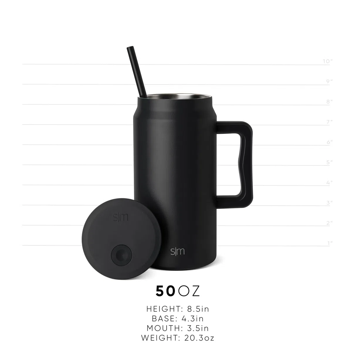 Simple Modern Tazzo Termico con Manico e Cannuccia, Brocca d'Acqua Grande in Acciaio Inossidabile Isolata, Regali per Donne & Uomini, Trek Collezione, 1480ml, Cream Leopard