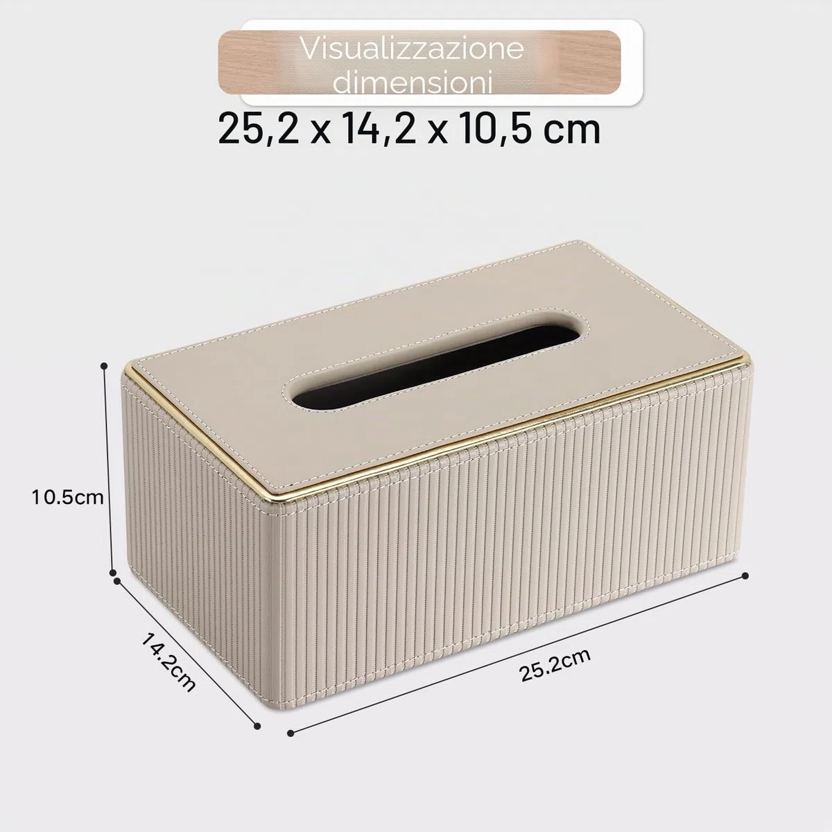 GORESE Porta Fazzoletti,Scatola per Fazzoletti in Pelle Dispenser per Fazzoletti Tissue Box per Ufficio, Casa,Bagno,Auto(Beige)
