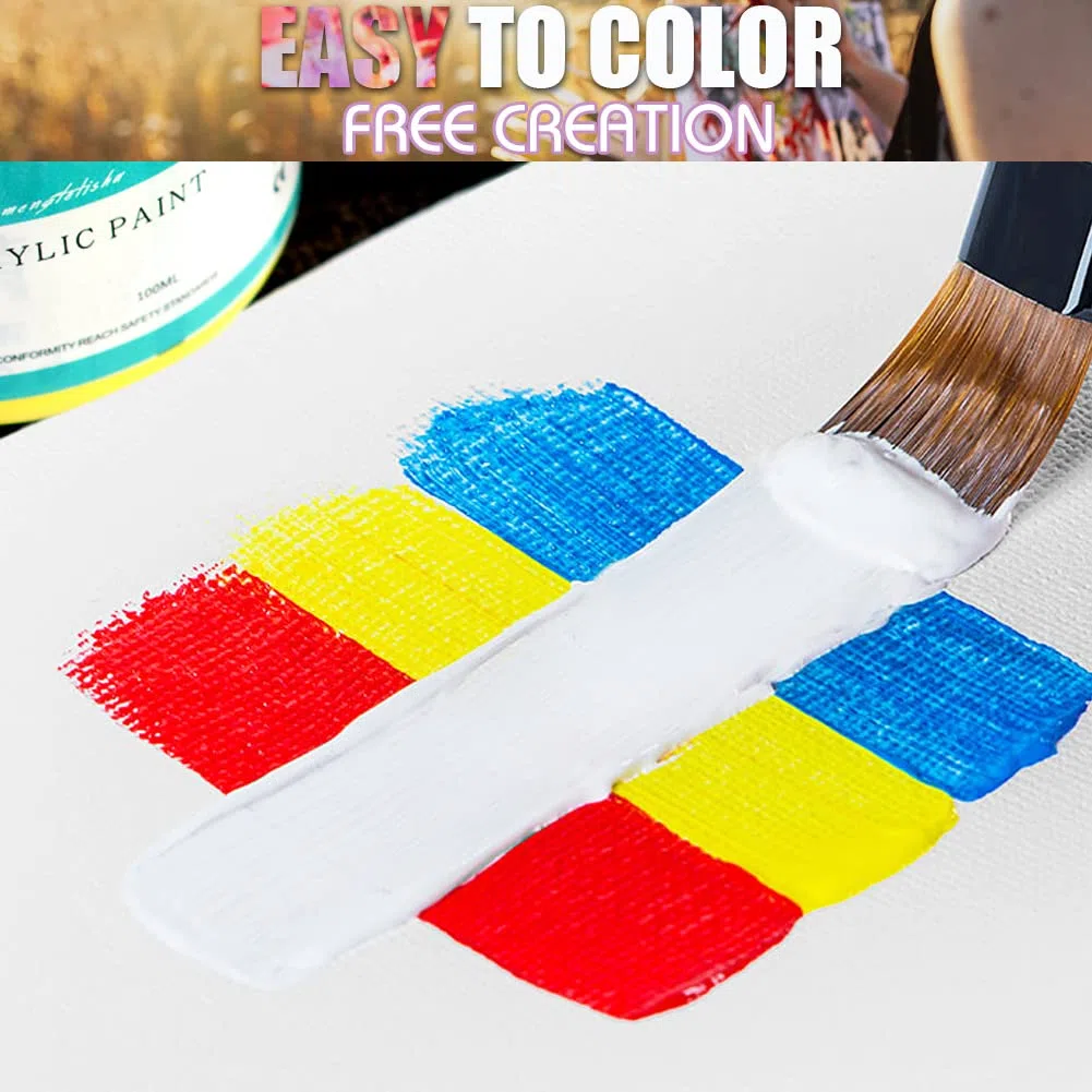 HOTOOLME 15x15cm Tele Intelaiate 16pz per Pittura per Artisti, Tele Prestirate 100% Cotone, Prive di acidi, Per Dipingere, ad Acrilici, Pittura ad Olio
