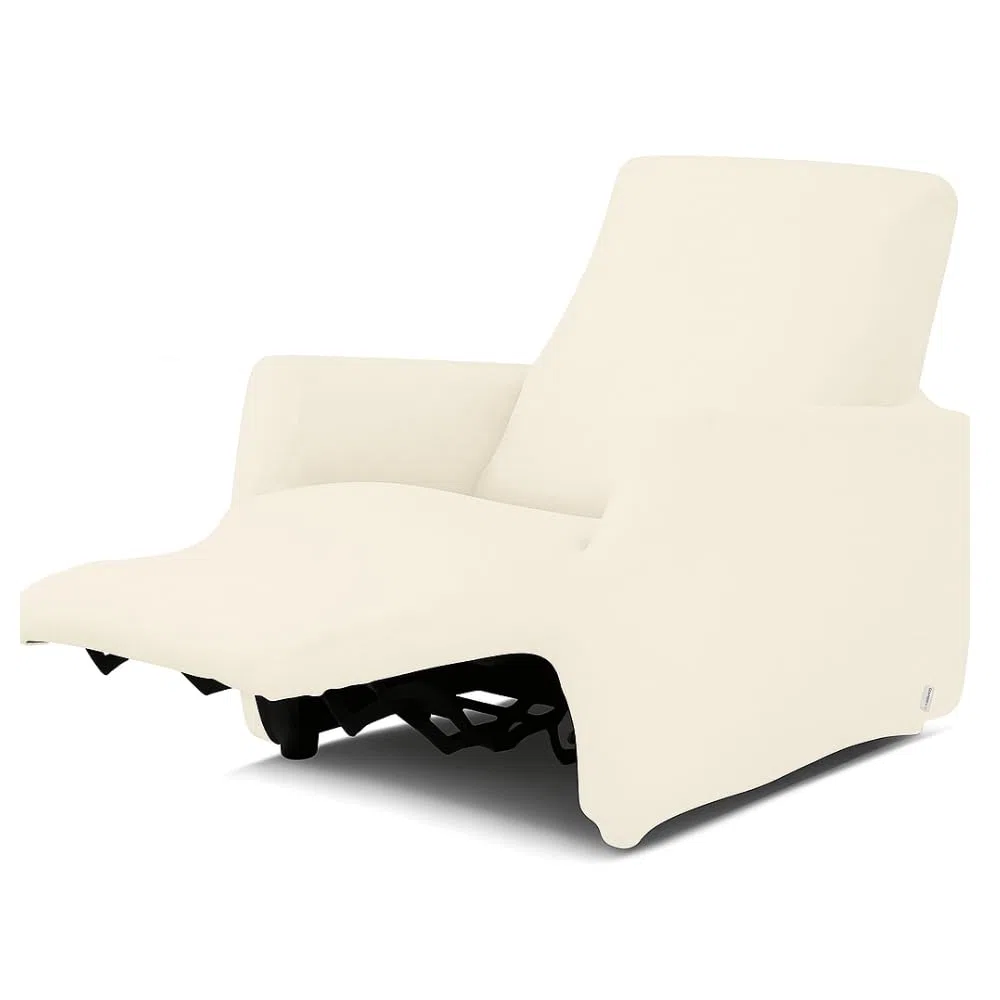 BIANCALUNA - Copripolotrona elastico Genius Lounge reclinabili Anti Macchia - 1 posto da 65 a 110 cm Copridivano tinta unita Made in Italy - Panna