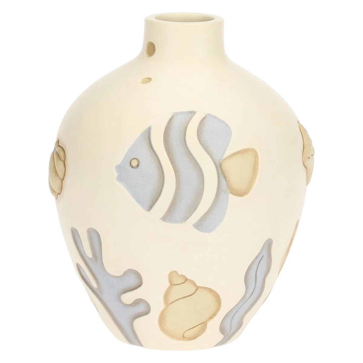 THUN, Vaso Sabbia in Ceramica Decorata a Mano, Linea Mare da Amare, Idea Regalo per la Cucina, Ø 15.8 cm, 20 cm h