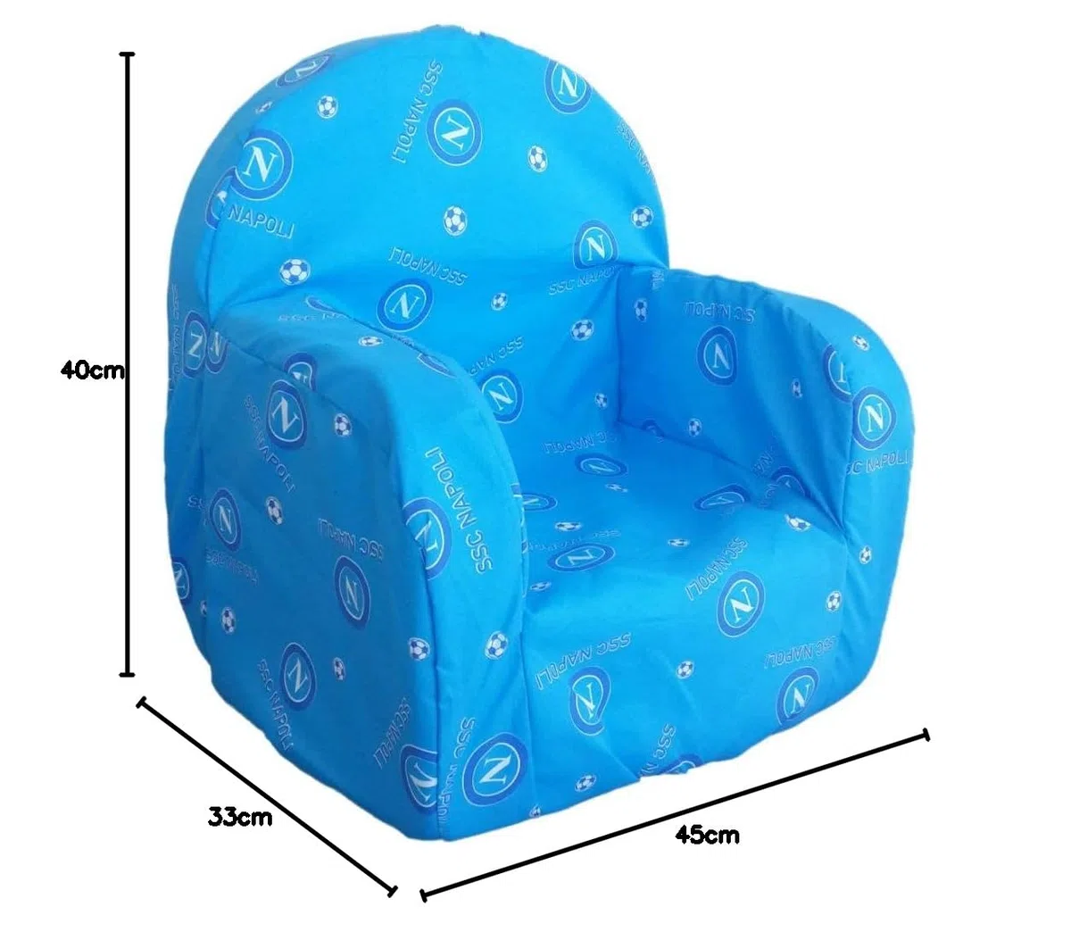Poltrona sedia poltroncina bambino SSC NAPOLI prodotto ufficiale H902
