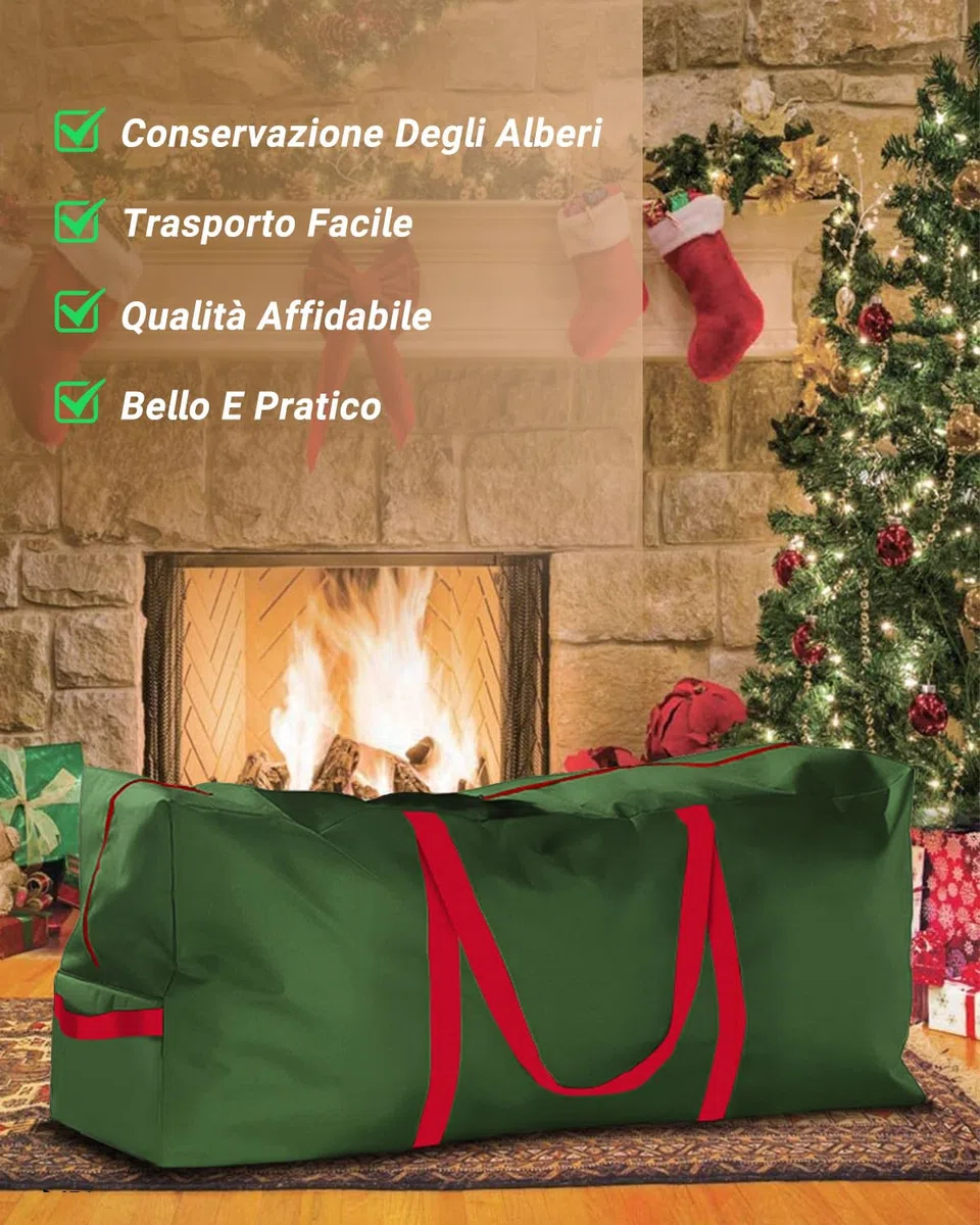 Porta Albero Di Natale, 125x38x50cm Impermeabile, Durevole Sacca per Albero Di Natale, Adatto per alberi di Natale da 6-7,5 piedi (Staccabile), per Mobili Di Piccole/Medie Arredamento
