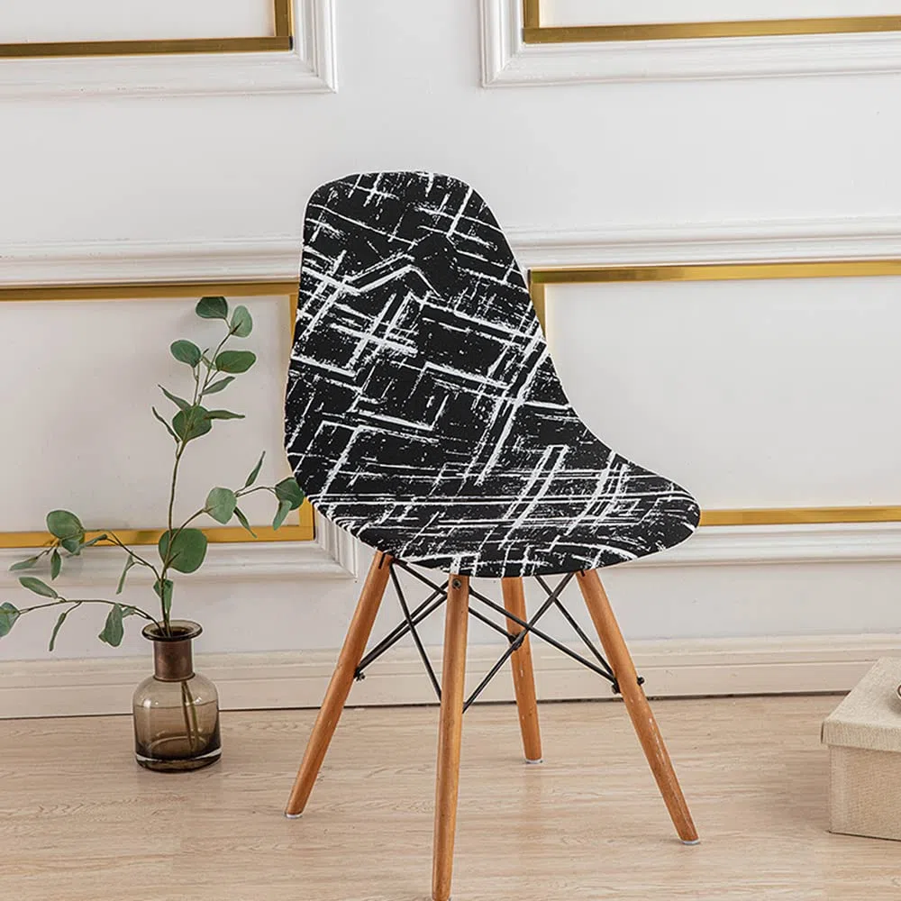 Coprisedie da pranzo scandinave Fodera per sedia scandinava per sala da pranzo Fodere per sedie scandinave a forma curva 4 pezzi