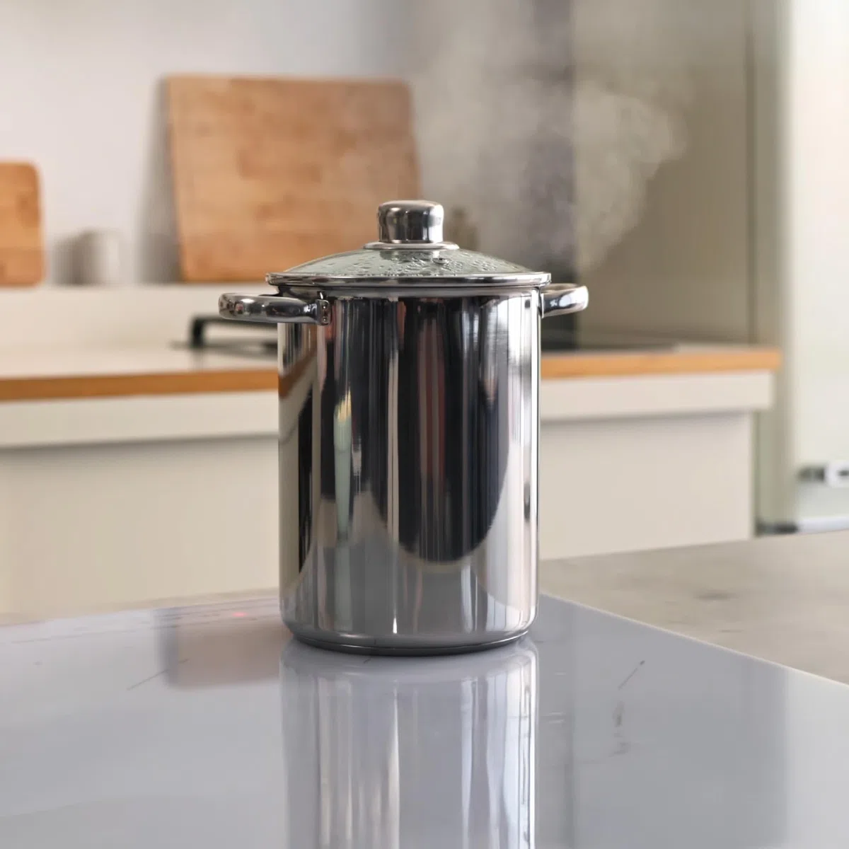 IBILI, Pentola alta per asparagi, 16 cm, acciaio inox, adatta all’induzione.