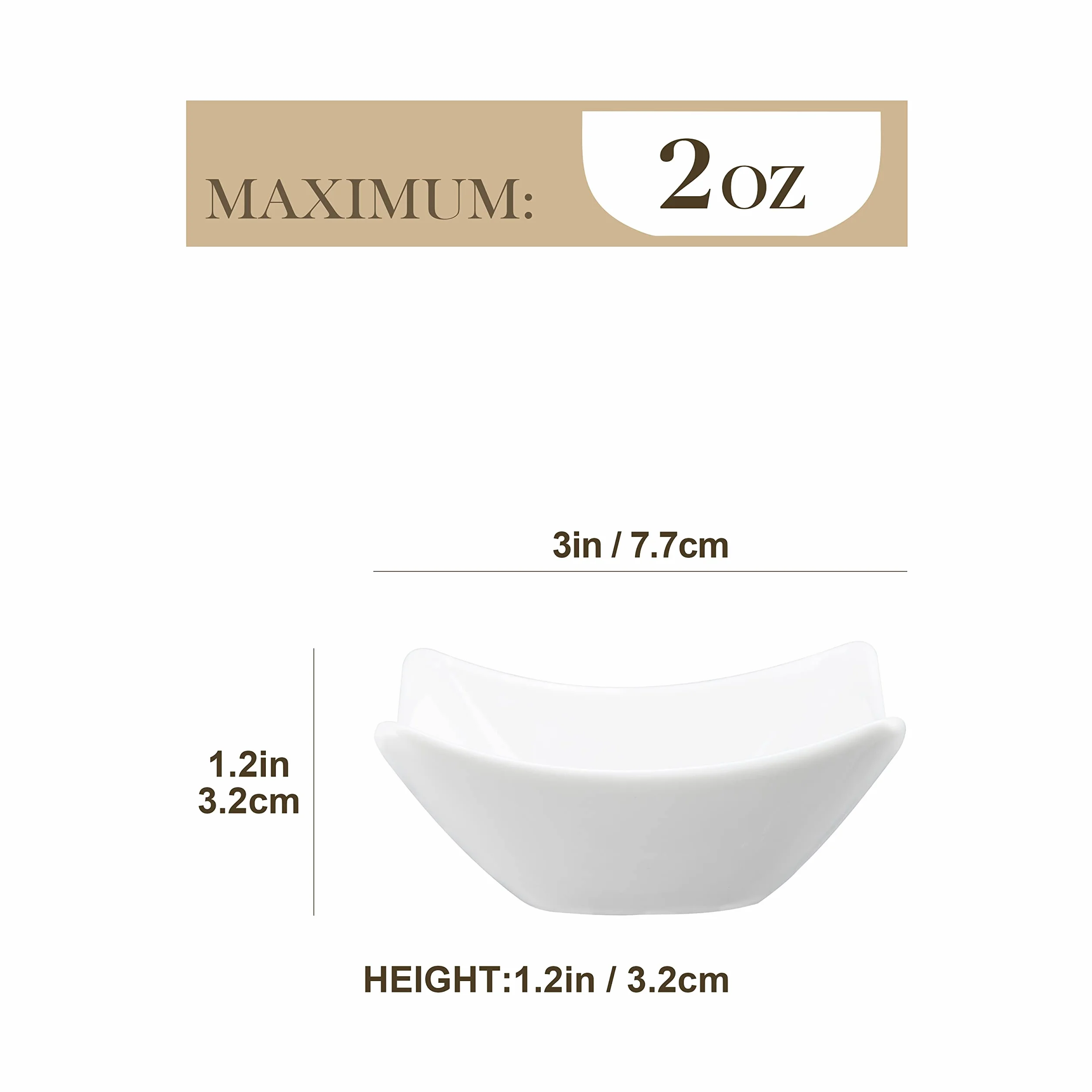 MALACASA, Serie Ramekin.Dish, 12 Pezzi di Ciotoline per aperitivo/per antipasto/per i Dolci/per Salse/per merenda, in Ceramica Bianca, Dimensione: 7.49 x 3.51 x 7.49 cm